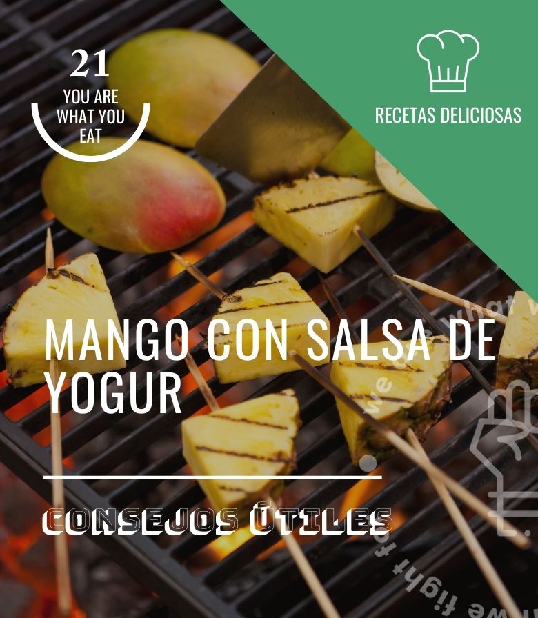 Mango con salsa de yogur