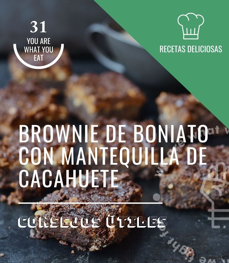 Brownie de boniato con mantequilla de cacahuete